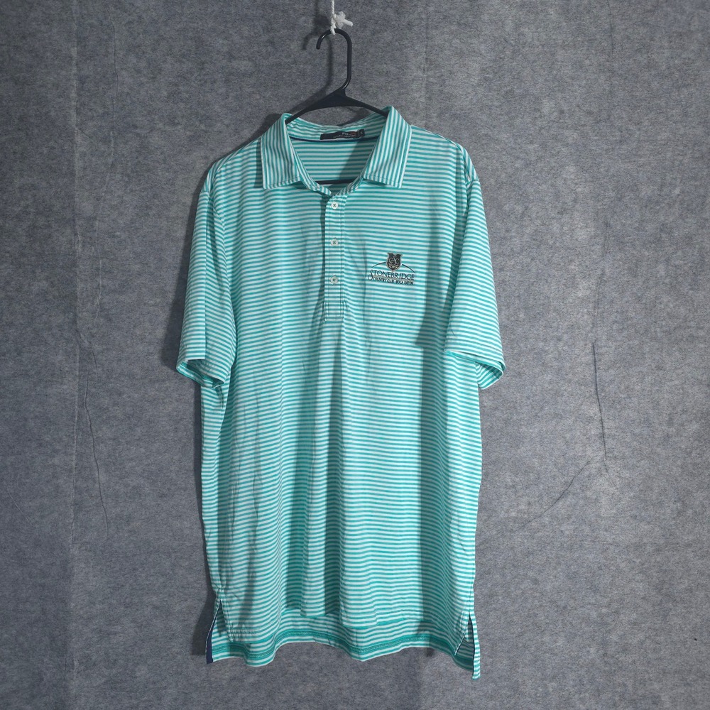 RLX Ralph Lauren Polo Shirt Mens XL Striped Golf Stonebridge Country Club Sports